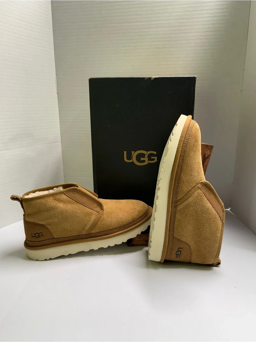 UGG Men's Chestnut Neumel flex Suede Ankle Boots size 7 slip on 1106995 new